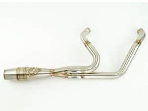 High-performance motorcycle exhaust pipe for Revelry Motorcycles in Australia.