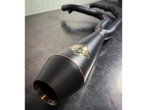 2-into-1 4.5in. Big Bore Exhaust - Black Onyx. Fits Softail 2018up Non-240 Rear Tyre Models.
