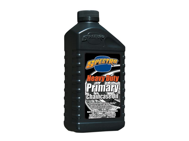 Heavy Duty Primary Chaincase Oil. 85w 1 Quart Bottle (946ml). Fits Big Twin Primary & Sportster Transmission/Chaincase. Spectro Heavy Duty Primary Chaincase Oil for motorcycles and vintage bikes.