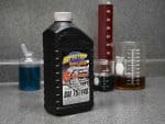 High-performance motor oil bottle for motorcycle maintenance and lubrication.