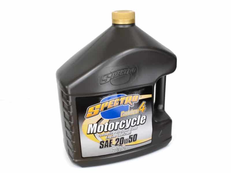 Golden 4 Semi Synthetic Engine Oil. 20w50 4 Liter Bottle High-quality motorcycle engine oil in a 4L bottle for enhanced engine performance at Revelry Motorcycles.