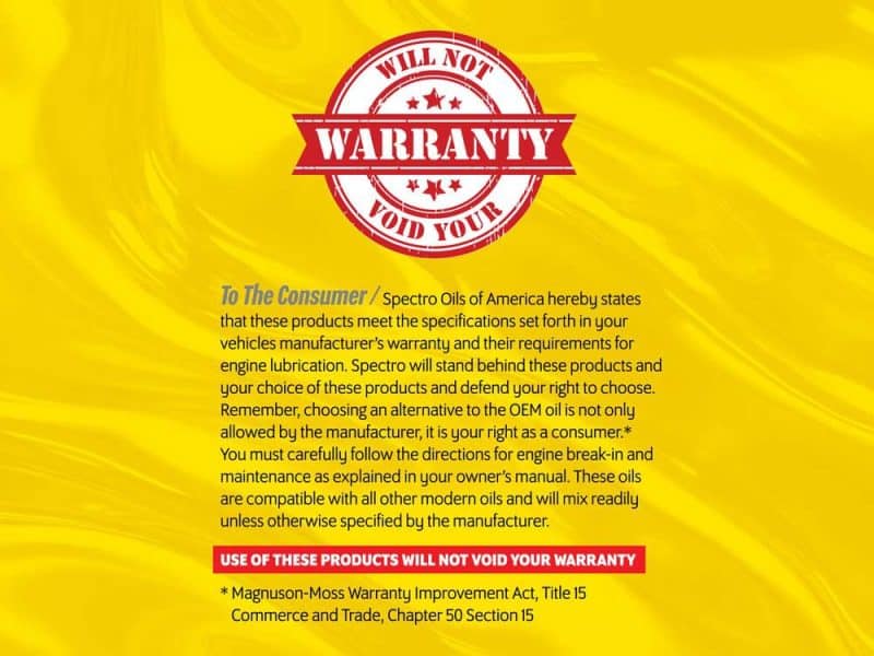 Revelry Motorcycles oil and lubricant warranty policy sign.