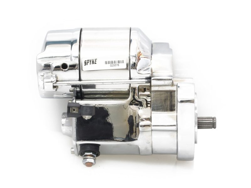 1.4kw Starter Motor - Chrome. Fits Big Twin 1989-2006. High-performance motorcycle starter motor for Revelry Cycles.
