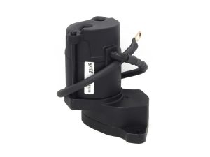 Black motorcycle starter solenoid for Revelry Motorcycles.