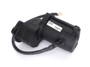 Heavy-duty motorcycle starter motor for Revelry Motorcycles, reliable performance, black finish, Australian bike part.