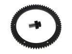 Black motorcycle gear ring with central mounting hub for Revelry Motorcycles.