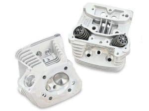 Revelry Motorcycle cylinder head components for Harley Davidson bikes, high-performance engine parts.