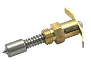 Precision motorcycle part with brass and steel components for optimal performance.