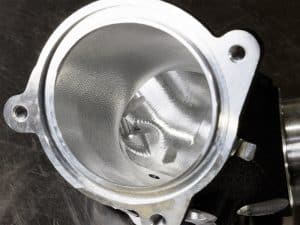 Precisely machined motorcycle engine cylinder for Revelry Motorcycles.