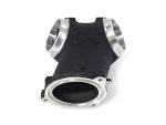 Aluminium motorcycle intake manifold for Revelry Motorcycles performance builds.