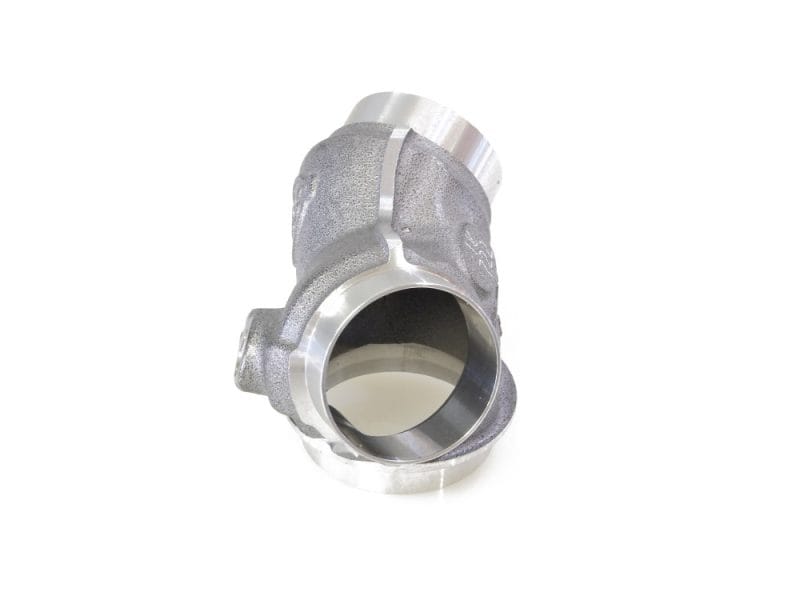 Aluminium motorcycle engine part with silver finish and textured surface, ideal for Rebelry Cycles.