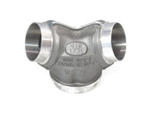 Precision stainless steel motorcycle T-fitting for plumbing and fuel systems.