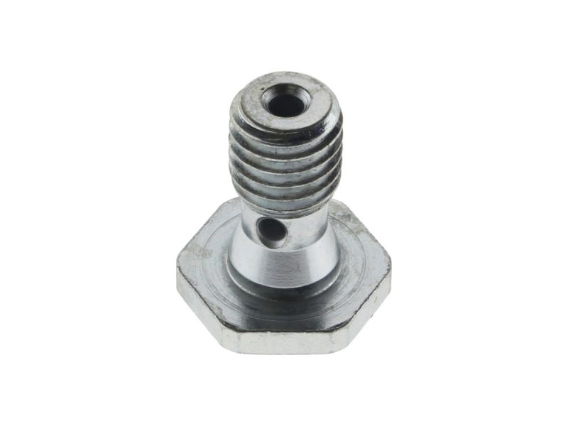 Metal motorcycle part with threaded and bolt holes, suitable for custom bike builds.