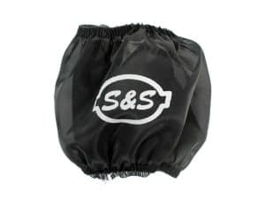 Black S&S logo motorcycle part pouch, durable storage for motorbike accessories.