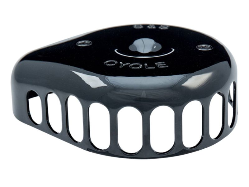 Selle Revelry Motorcycles black bell with bold design and cut-out details for motorcycle accessories.