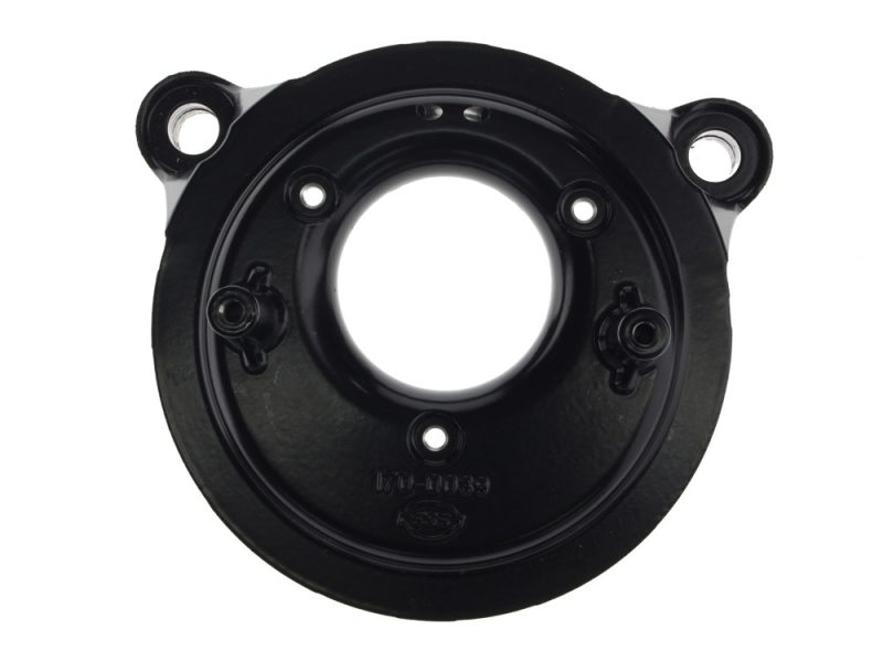 Black motorcycle clutch cover for Revelry Motorcycles, durable and high-quality bike part in Australia.