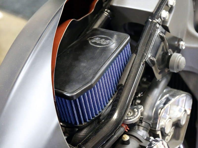 Revelry Motorcycles air filter and engine components, showcasing high-performance motorcycle parts in Australia.