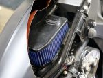 Revelry Motorcycles high-performance air filter on a custom bike.
