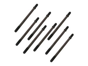 Threaded motorcycle wheel studs for Revelry Motorcycles, durable hardware for custom bike builds.