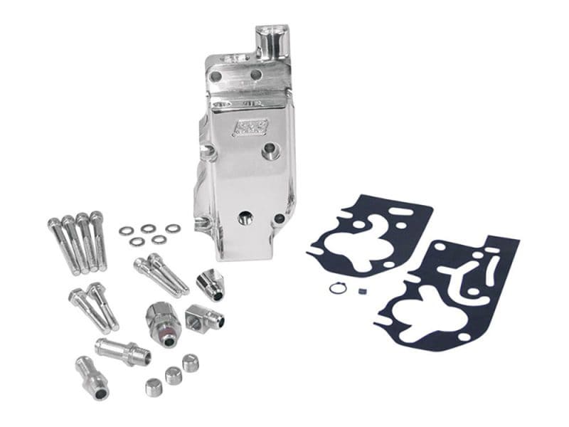 High Volume & High Pressure Billet Oil Pump - Polished. Fits Big Twin 1992-99 style Super Side Winder 4-1/8in. Bore Engines Aluminium motorcycle parts kit with screws and gaskets for custom Revelry Motorcycles builds.