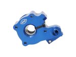 Lightweight anodized blue motorcycle engine part for Revelry Motorcycles.