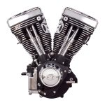 V-twin motorcycle engine for custom Harley-Davidson bikes, chrome finish, high performance, and durability.