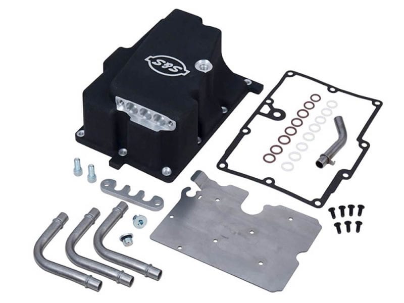 Oil Supply Line Installation Kit - Black. Fits FXD 2006-2017 with S&S Engine. High-performance motorcycle water pump with mounting hardware for Revelry Motorcycles.