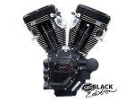 V-twin motorcycle engine from Revelry Motorcycles, black S&S Black Edition.