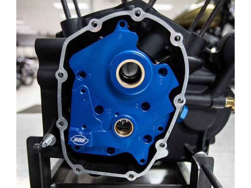 High-performance motorcycle engine parts.