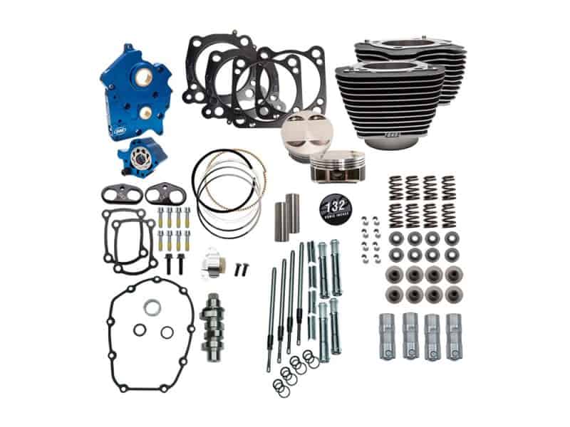 Power Pack - 132ci Big Bore Kit with Chain Drive 550 Camshaft High-performance motorcycle engine parts, gaskets, pistons, and fasteners for Revelry Motorcycles.