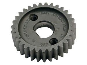 Heavy-duty motorcycle gear cog for custom Revelry Motorcycles builds.