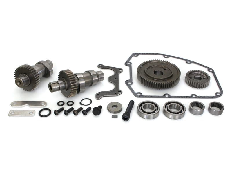High-performance motorcycle engine parts kit with gears, bearings, and gaskets for Revelry Motorcycles.