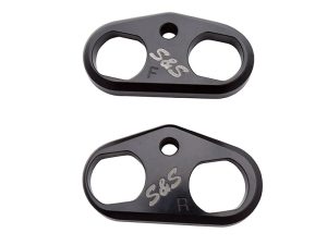 High-quality black aluminium motorcycle chain guide plates for durability and performance.