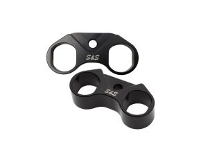 Lightweight motorcycle handlebar riser spacers for Revelry and S&S bikes.
