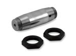 High-performance motorcycle shock absorber component with mounting nuts for Revelry Motorcycles.