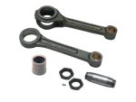 High-performance motorcycle connecting rods with needle bearing and related parts for Revelry Cycles.
