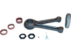 Crankshaft assembly with bearings and oil seal for motorcycle engine repair.