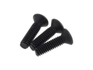 Black screws for motorcycle parts and accessories.
