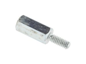 Hex bolt with threaded screw end for motorcycle parts and accessories.