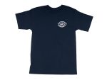 Resilient navy T-shirt featuring Revelry Motorcycles logo, perfect for motorcycle enthusiasts and casual riders.