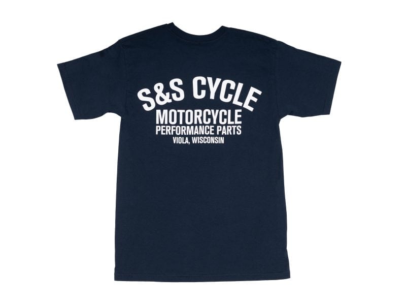 Vintage motorcycle T-shirt with S&S Cycle branding from Revelry Cycles, a top motorbike parts shop in Victoria.