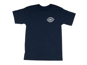 S&S Performance navy T-shirt, ideal for motorcycle enthusiasts and bike lovers.