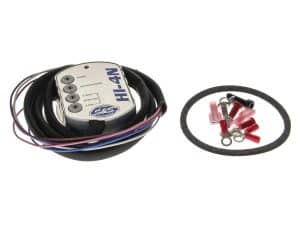 High-performance motorcycle ECU tuning kit with wiring harness and accessories for Revelry Motorcycles.