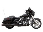 Sleek black touring motorcycle with modern design and powerful engine for adventure riding.
