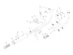 Aluminium motorcycle exhaust system outline with parts labeled.