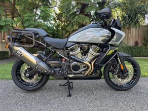 Adventure touring motorcycle by Revelry Motorcycles, featuring a sleek design and advanced performance.