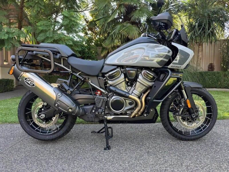 Adventure touring motorcycle by Revelry Motorcycles, featuring a sleek design and advanced performance.