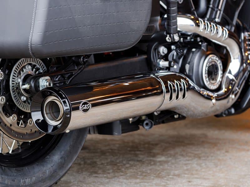 SSS Moto Exhaust System on custom motorcycle - Revelry Cycles Australia.