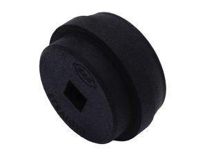 Replacement rubber grip bumper for motorcycle handlebar lever, durable black finish.