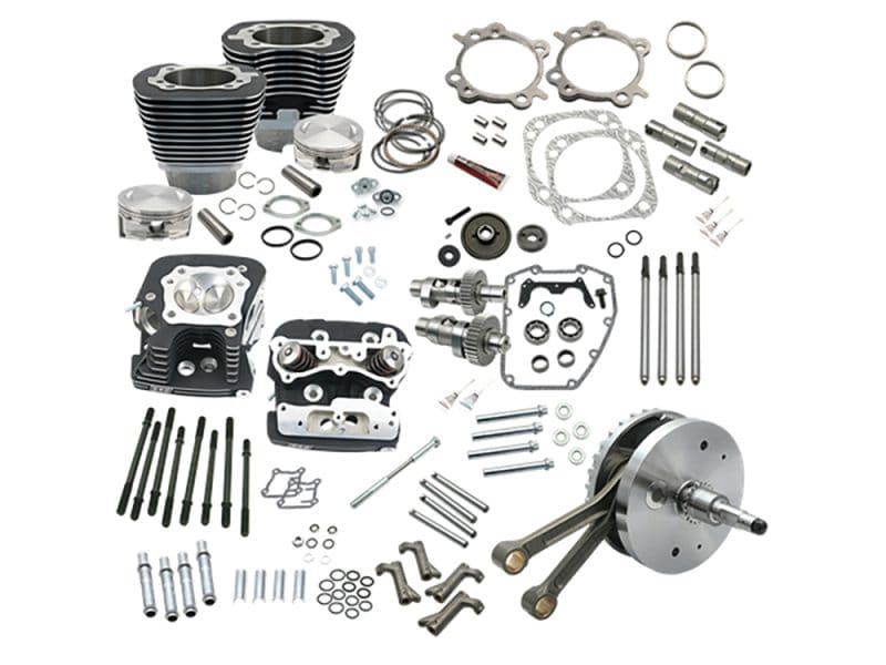 124ci Hot Set Up Kit with 91cc S&S Cylinder Heads - Black. Fits Twin Cam 88B Softail 2000-2006.